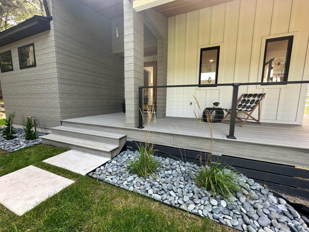 Black beach pebbles - grey river rock for landscaping